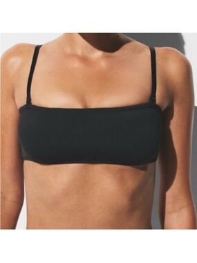 SKIMS Micro Bandeau Swim Top Onyx